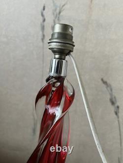 RARE Superbe PIED DE LAMPE 33 Cm CRISTAL TORSADE Sulfure SAINT-LOUIS FRANCE