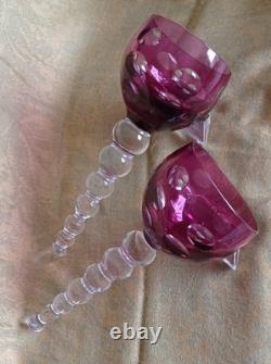 Rare Coffret cristal Saint Louis deux verres cul sec Tete à tete