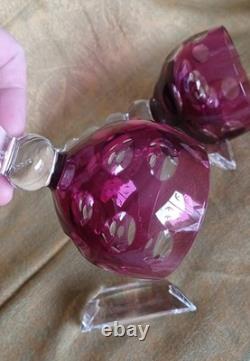 Rare Coffret cristal Saint Louis deux verres cul sec Tete à tete