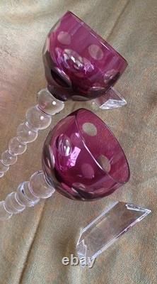 Rare Coffret cristal Saint Louis deux verres cul sec Tete à tete