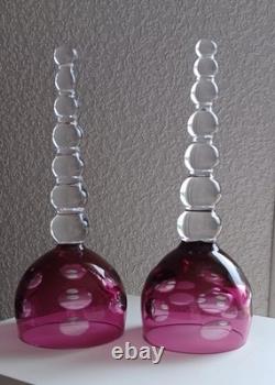 Rare Coffret cristal Saint Louis deux verres cul sec Tete à tete