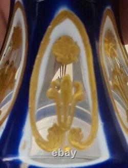 Rare Gobelet en cristal fabriqué par Saint Louis, Deco d'or 19 siècle