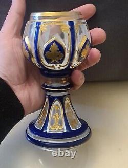 Rare Gobelet en cristal fabriqué par Saint Louis, Deco d'or 19 siècle