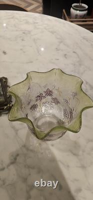 Rare Lampe A Petrole Réservoir Tulipe En Cristal De St Louis Ou Baccarat 1900