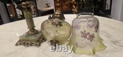 Rare Lampe A Petrole Réservoir Tulipe En Cristal De St Louis Ou Baccarat 1900