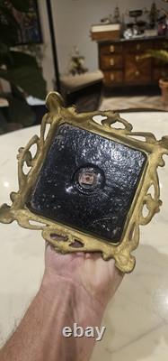 Rare Lampe A Petrole Réservoir Tulipe En Cristal De St Louis Ou Baccarat 1900