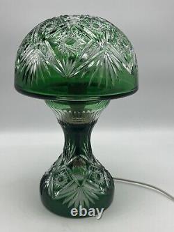 Rare Lampe Champignon En Cristal De Baccarat, Saint Louis