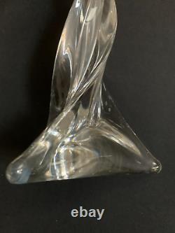 Rare Pied De Lampe Cristal Torsade Epoque 1960 Saint-louis France