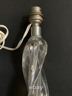 Rare Pied De Lampe Cristal Torsade Epoque 1960 Saint-louis France