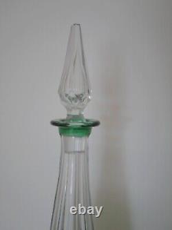 Rare carafe à vodka cristal roemer couleur vert Saint ST Louis Tommy 41,5 cm