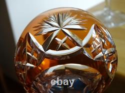 SAINT LOUIS 2 ANCIENS VERRES A VIN ROEMER CRISTAL DOUBLER COLORER ht 20 cm