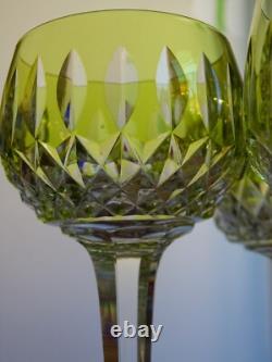 SAINT LOUIS 4 ANCIENS VERRES VIN COULEUR ROEMER CRISTAL COULEUR JAUNE ht 18,5 cm