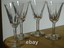 SAINT LOUIS 4 VERRES A VIN ROUGE BOURGOGNE EN CRISTAL MODELE CERDAGNE ht 16 cm
