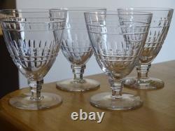 SAINT LOUIS 4 VERRES A VIN ROUGE CRISTAL MODELE CEVENNES 1930 ht 8,7 cm 10 cls