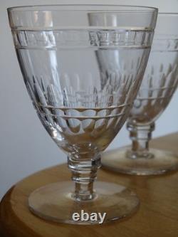 SAINT LOUIS 4 VERRES A VIN ROUGE CRISTAL MODELE CEVENNES 1930 ht 8,7 cm 10 cls