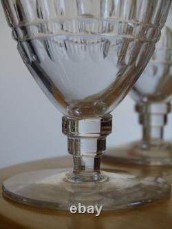 SAINT LOUIS 4 VERRES A VIN ROUGE CRISTAL MODELE CEVENNES 1930 ht 8,7 cm 10 cls