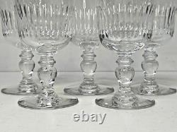 SAINT LOUIS 5 VERRES À EAU EN CRISTAL MODÈLE SISLEY H14,5cm