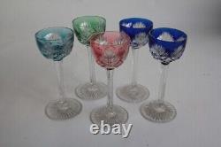 SAINT LOUIS 5 Verres à liqueur cristal colorés Roemer (66887)