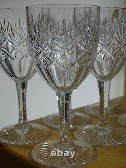 SAINT LOUIS 6 ANCIENS VERRES A APERITIF CRISTAL MODELE GAVARNI 1930 ht 12,5 cm