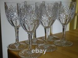 SAINT LOUIS 6 ANCIENS VERRES A APERITIF CRISTAL MODELE GAVARNI 1930 ht 12,5 cm