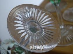 SAINT LOUIS 6 ANCIENS VERRES PORTO APERITIF CRISTAL TAILLER OURALINE ht 11 cm