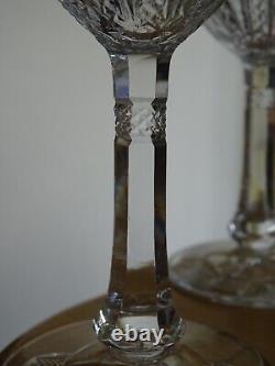 SAINT LOUIS 6 ANCIENS VERRES VIN ROUGE CRISTAL TAILLER MOD COSTES 1930 h 13,2 cm