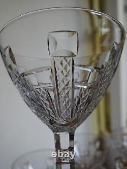 SAINT LOUIS 6 ANCIENS VERRES VIN ROUGE CRISTAL TAILLER MOD COSTES 1930 h 13,2 cm