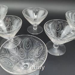 SAINT-LOUIS 6 COUPES À CHAMPAGNE EN CRISTAL Modèle ASTRID Art Déco verres
