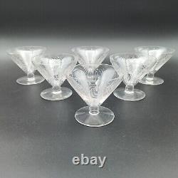 SAINT-LOUIS 6 COUPES À CHAMPAGNE EN CRISTAL Modèle ASTRID Art Déco verres