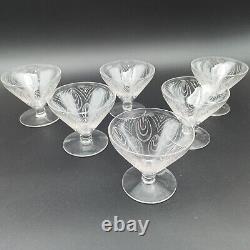 SAINT-LOUIS 6 COUPES À CHAMPAGNE EN CRISTAL Modèle ASTRID Art Déco verres