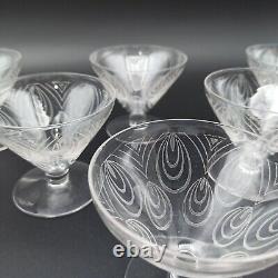 SAINT-LOUIS 6 COUPES À CHAMPAGNE EN CRISTAL Modèle ASTRID Art Déco verres