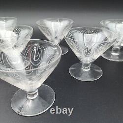 SAINT-LOUIS 6 COUPES À CHAMPAGNE EN CRISTAL Modèle ASTRID Art Déco verres