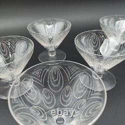 SAINT-LOUIS 6 COUPES À CHAMPAGNE EN CRISTAL Modèle ASTRID Art Déco verres