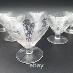 SAINT-LOUIS 6 COUPES À CHAMPAGNE EN CRISTAL Modèle ASTRID Art Déco verres