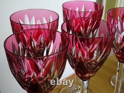 SAINT LOUIS 6 GRANDS VERRES A VIN DU RHIN ROEMER CRISTAL MONACO ROUGE 21,5 cm