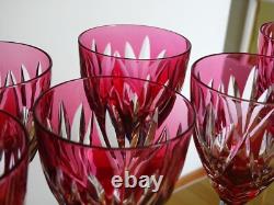 SAINT LOUIS 6 GRANDS VERRES A VIN DU RHIN ROEMER CRISTAL MONACO ROUGE 21,5 cm