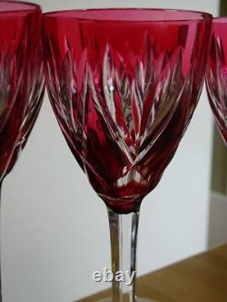 SAINT LOUIS 6 GRANDS VERRES A VIN DU RHIN ROEMER CRISTAL MONACO ROUGE 21,5 cm