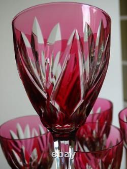 SAINT LOUIS 6 GRANDS VERRES A VIN DU RHIN ROEMER CRISTAL MONACO ROUGE 21,5 cm