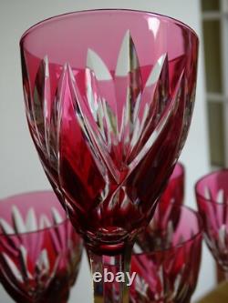 SAINT LOUIS 6 GRANDS VERRES A VIN DU RHIN ROEMER CRISTAL MONACO ROUGE 21,5 cm
