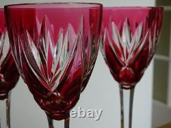 SAINT LOUIS 6 GRANDS VERRES A VIN DU RHIN ROEMER CRISTAL MONACO ROUGE 21,5 cm