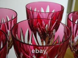 SAINT LOUIS 6 GRANDS VERRES A VIN DU RHIN ROEMER CRISTAL MONACO ROUGE 21,5 cm