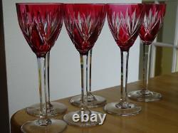 SAINT LOUIS 6 GRANDS VERRES A VIN DU RHIN ROEMER CRISTAL MONACO ROUGE 21,5 cm