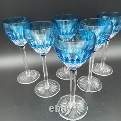 SAINT-LOUIS 6 VERRES À VIN DU RHIN EN CRISTAL ROEMERS Bleu