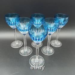 SAINT-LOUIS 6 VERRES À VIN DU RHIN EN CRISTAL ROEMERS Bleu