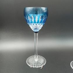 SAINT-LOUIS 6 VERRES À VIN DU RHIN EN CRISTAL ROEMERS Bleu