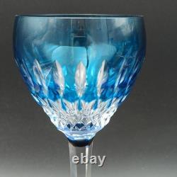 SAINT-LOUIS 6 VERRES À VIN DU RHIN EN CRISTAL ROEMERS Bleu