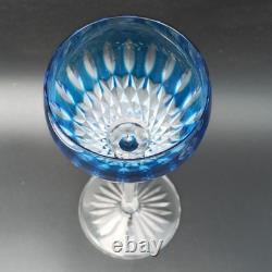 SAINT-LOUIS 6 VERRES À VIN DU RHIN EN CRISTAL ROEMERS Bleu