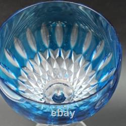 SAINT-LOUIS 6 VERRES À VIN DU RHIN EN CRISTAL ROEMERS Bleu