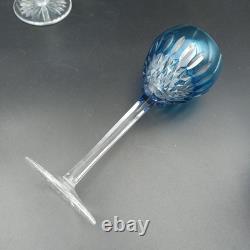 SAINT-LOUIS 6 VERRES À VIN DU RHIN EN CRISTAL ROEMERS Bleu