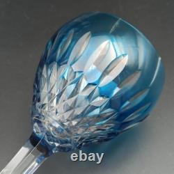 SAINT-LOUIS 6 VERRES À VIN DU RHIN EN CRISTAL ROEMERS Bleu